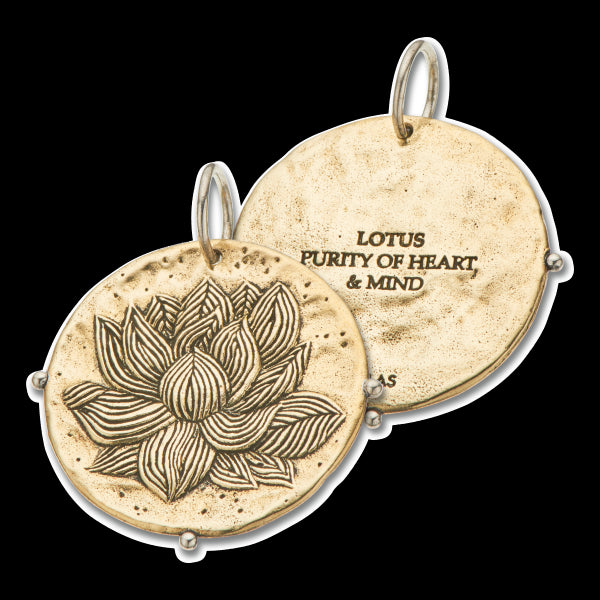 Brass and Silver Lotus Purity Charm 4121