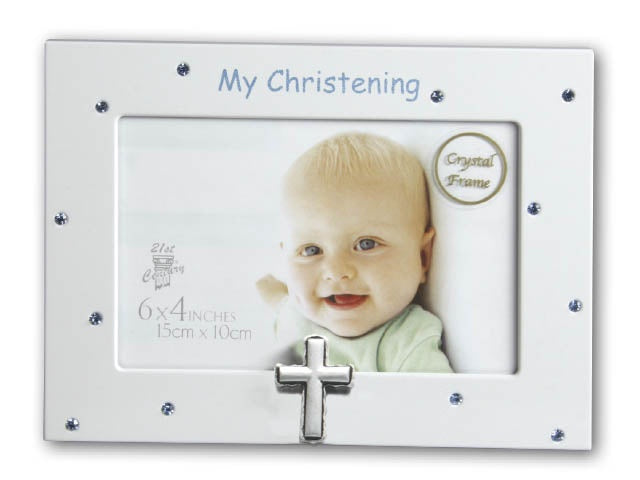 Blue Crystal Frame - Christening