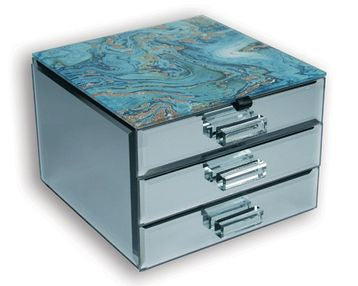 Fortune of Blue Jewellery Box with 2 Drawer