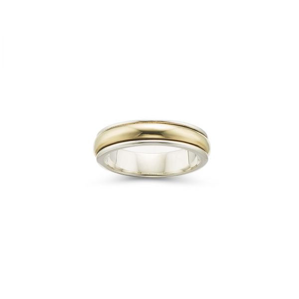 Silver Brass Blessings meditation spinning ring