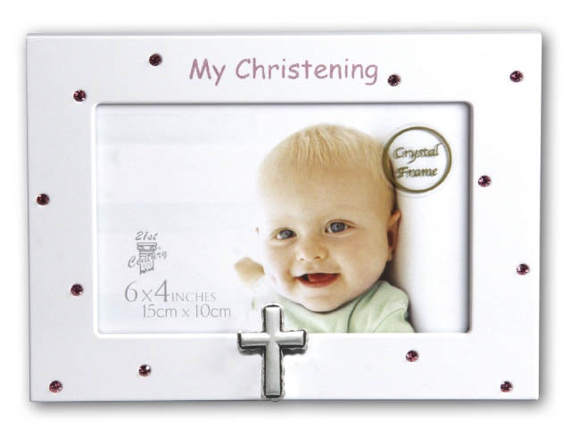 Pink Crystal Frame - Christening