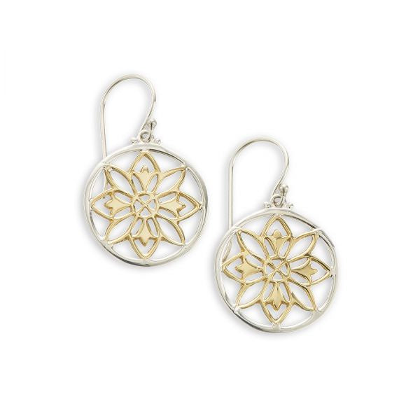 Brass Silver Mandala harmony earrings