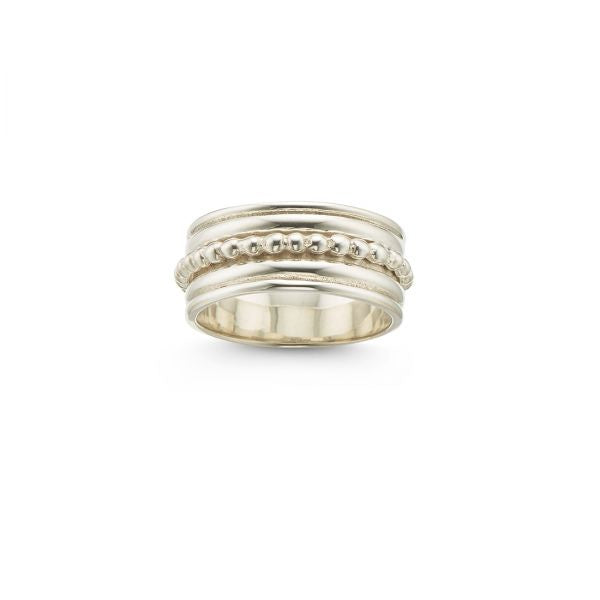 Silver Brass Intentions meditation spinning ring