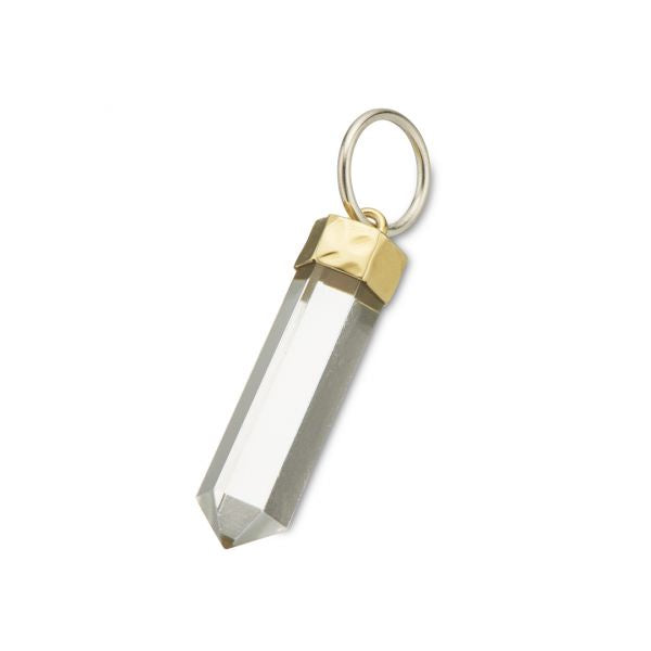 Bronze and Brass and Silver Crystal Quartz Healing Charm 4216