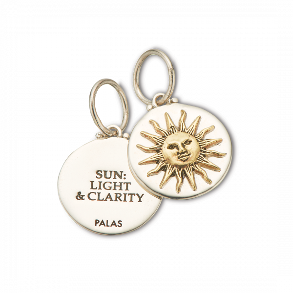 Brass and Silver Golden Sun Charm 4223