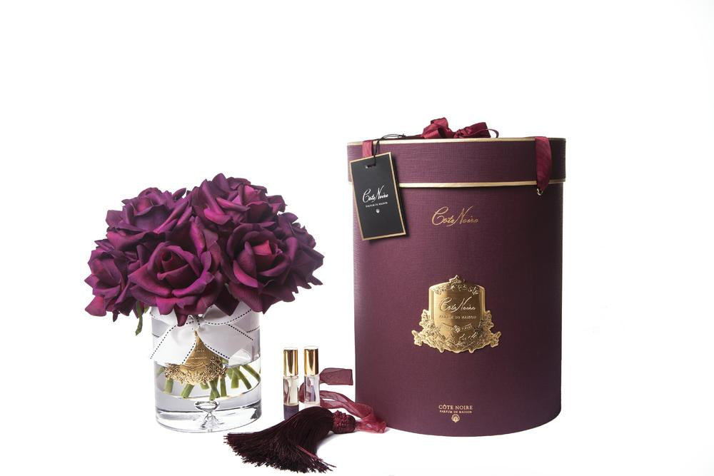 Twelve Roses - Carmine Red ( Burgundy box with Gold )
