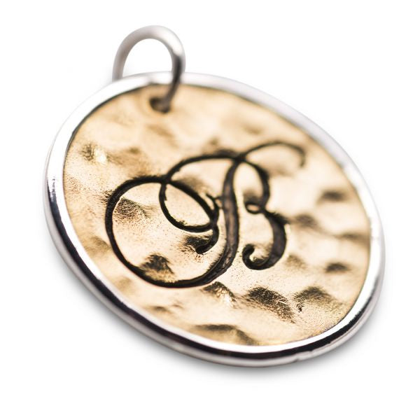 Silver And Bronze Script Initial B 1050b