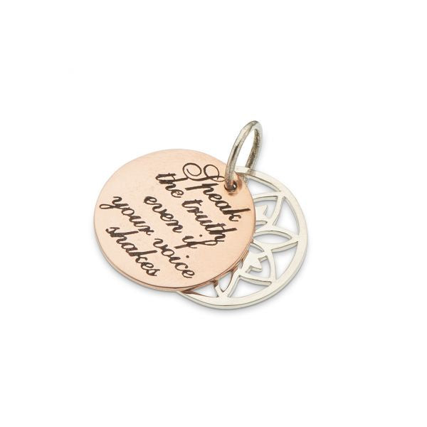 Silver and Copper Speak The Truth Slider Charm 3953