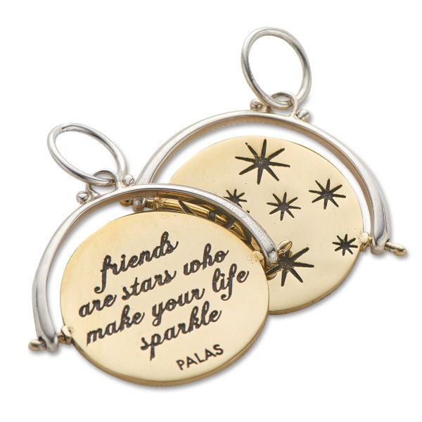 Silver and Brass Friends Are Stars Spinner Charm 3806