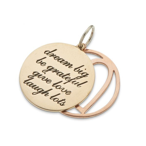 Silver and Bronze and Copper Dream Big Be Grateful Slider Charm 3957
