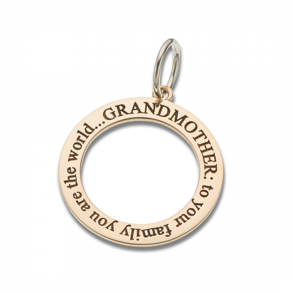 Bronze and Silver Grandmother Open Circle Charm 4101