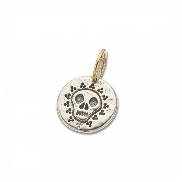 Silver and Brass Mr Skull Charm 4062