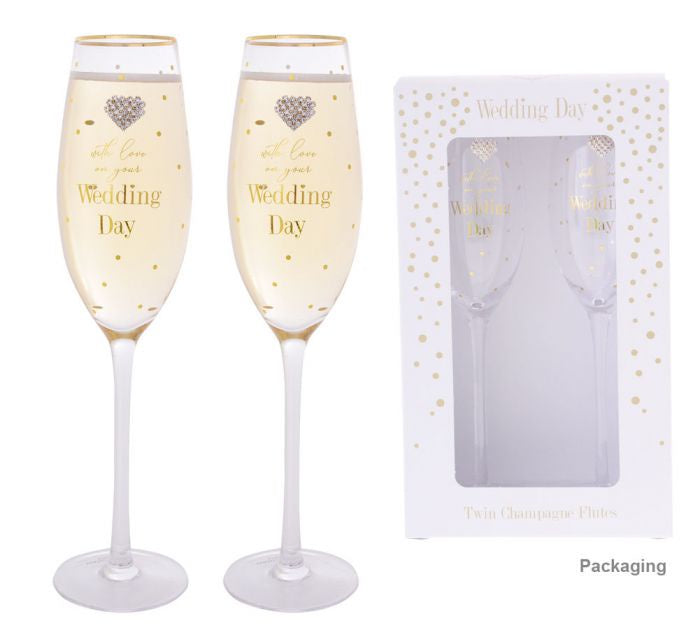 Mad Dots Wedding Day Flutes