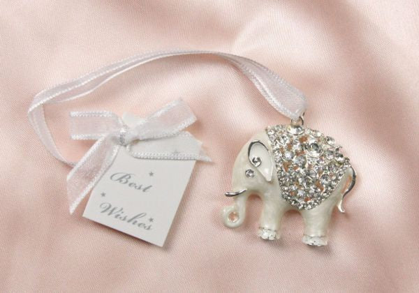 Bridal Charm Elephant Charm Diamonti White