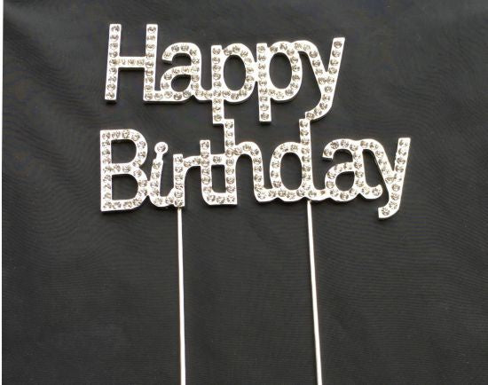 Silver Bling Cake Toppers