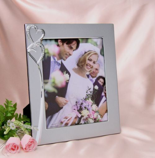 Double Heart Frame - Silver 5 x 7