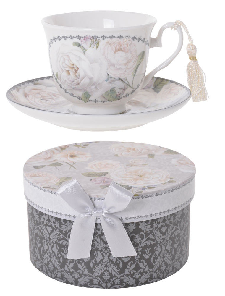 White Rose Cup and Saucer